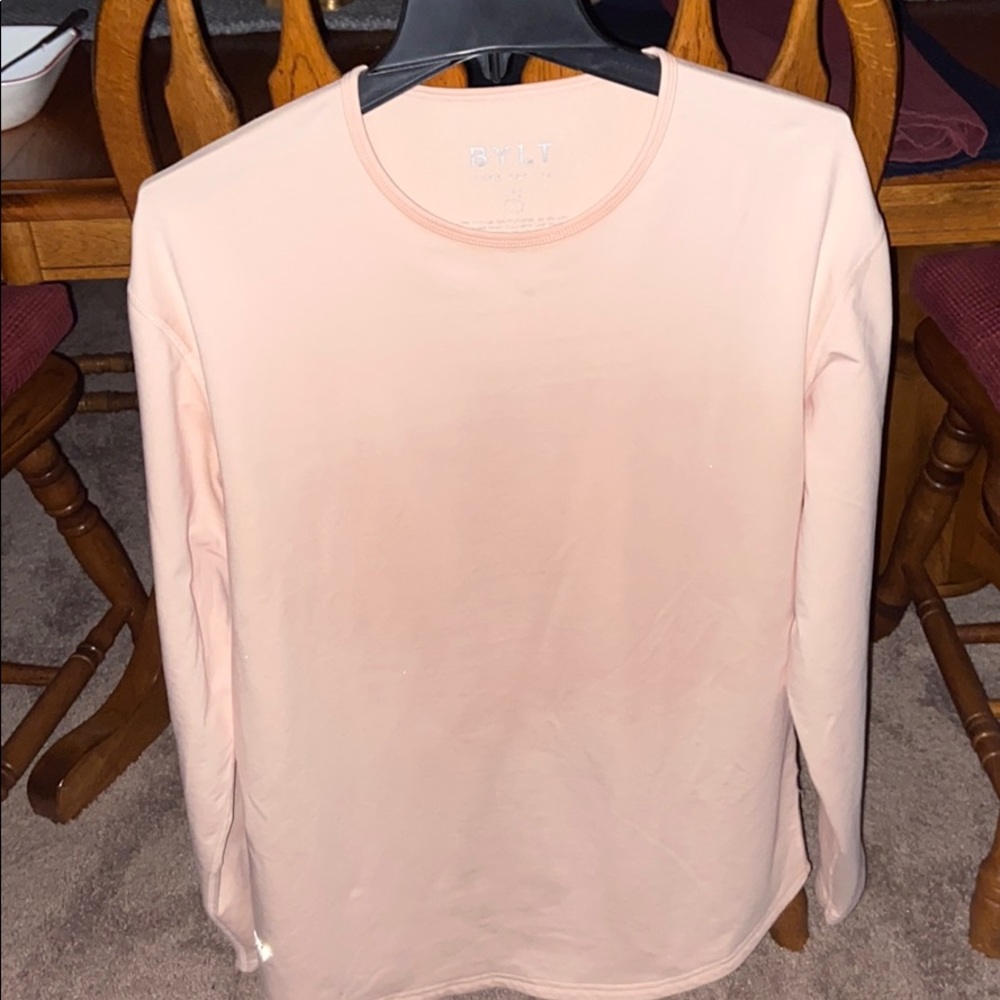 Light Pink Bylt Drop Cut Lux Long Sleeve Shirt